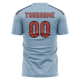 Custom Light Blue Copper Rose Soccer Jersey