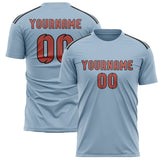Custom Light Blue Copper Rose Soccer Jersey