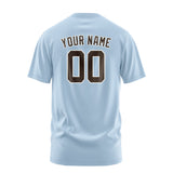 Custom Light Blue Brown T-Shirt