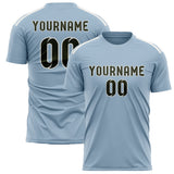 Custom Light Blue Olive Soccer Jersey
