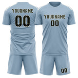 Custom Light Blue Olive Soccer Set