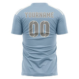 Custom Light Blue Gray Soccer Jersey