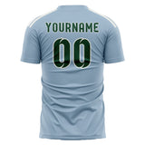 Custom Light Blue Green Soccer Jersey