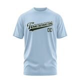 Custom Light Blue Dark Green T-Shirt