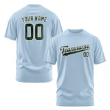 Custom Light Blue Dark Green T-Shirt