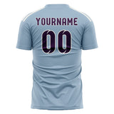 Custom Light Blue Purple Soccer Jersey