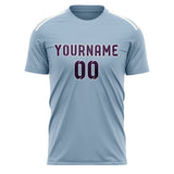Custom Light Blue Purple Soccer Jersey
