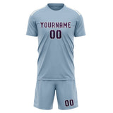 Custom Light Blue Purple Soccer Set