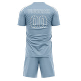 Custom Light Blue Light Blue Soccer Set