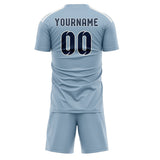 Custom Light Blue Blue Soccer Set