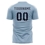 Custom Light Blue Blue Soccer Jersey