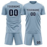 Custom Light Blue Blue Soccer Set