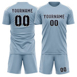 Custom Light Blue Navy Soccer Set