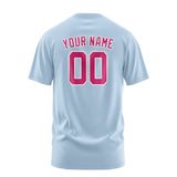 Custom Light Blue Pink T-Shirt