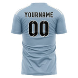 Custom Light Blue Black Soccer Jersey