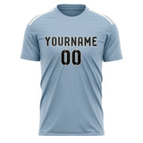 Custom Light Blue Black Soccer Jersey