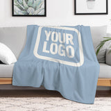 Custom Light Blue White Blanket