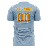 Custom Light Blue Yellow Soccer Jersey