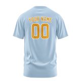 Custom Light Blue Yellow T-Shirt