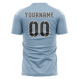 Custom Light Blue Dark Grey Soccer Jersey