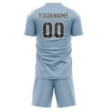 Custom Light Blue Dark Grey Soccer Set