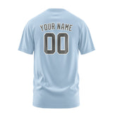Custom Light Blue Dark Grey T-Shirt