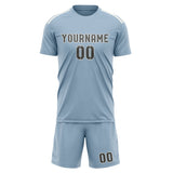 Custom Light Blue Dark Grey Soccer Set