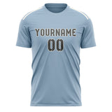 Custom Light Blue Dark Grey Soccer Jersey