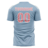 Custom Light Blue Light Pink Soccer Jersey