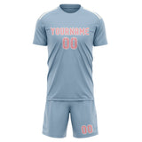 Custom Light Blue Light Pink Soccer Set