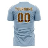 Custom Light Blue Khaki Soccer Jersey