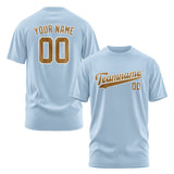 Custom Light Blue Khaki T-Shirt