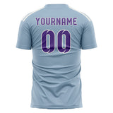 Custom Light Blue Light Purple Soccer Jersey