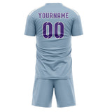 Custom Light Blue Light Purple Soccer Set