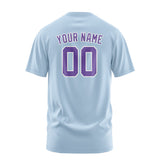 Custom Light Blue Light Purple T-Shirt