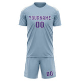 Custom Light Blue Light Purple Soccer Set
