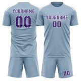 Custom Light Blue Light Purple Soccer Set