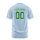 Custom Light Blue Emerald Green T-Shirt