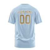 Custom Light Blue Light Khaki T-Shirt