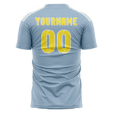 Custom Light Blue Light Yellow Soccer Jersey
