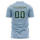 Custom Light Blue Blue Green Soccer Jersey