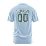 Custom Light Blue Blue Green T-Shirt