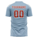 Custom Light Blue Copper Rose Soccer Jersey