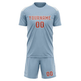 Custom Light Blue Copper Rose Soccer Set