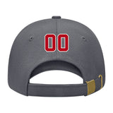Custom Dark Grey Crimson Red Hat 08B21814
