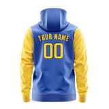 Custom Sky Blue Gold Hoodie 0909303009B31730