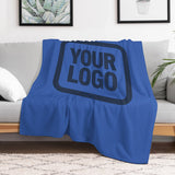Custom Sky Blue Navy Blue Blanket