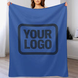 Custom Sky Blue Navy Blue Blanket