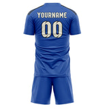Custom Sky Blue Cream Soccer Set