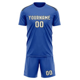 Custom Sky Blue Cream Soccer Set